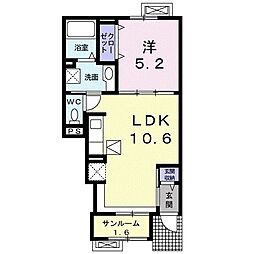 シャルール 1LDKの間取図画像
