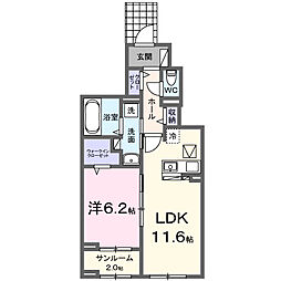 ベル・ファミーユ 1LDKの間取図画像