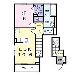 ベル・コリーヌI 1LDKの間取図画像