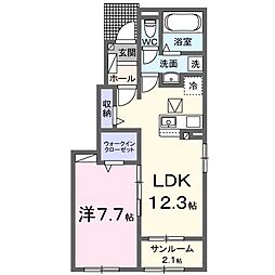 Casa Due 1LDKの間取図画像