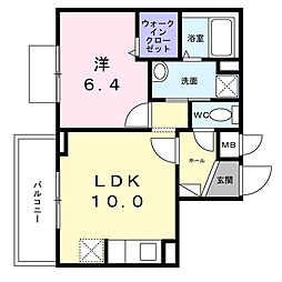 カピリナ K 1LDKの間取図画像