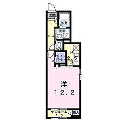 ルミエール赤羽 1Kの間取図画像