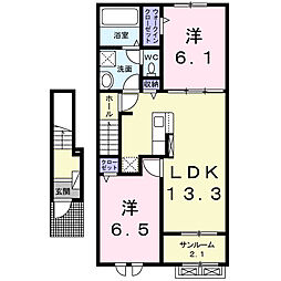 北アルプスGIFT 2LDKの間取図画像