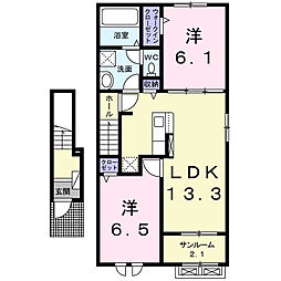 北アルプスGIFT 2LDKの間取図画像