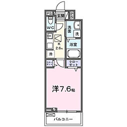 キャビン68 1Kの間取図画像