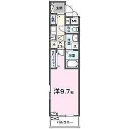キャビン68 1Kの間取図画像