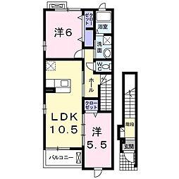 フリーデンST3 2LDKの間取図画像