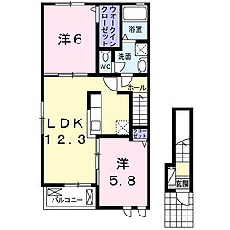 サニーレジデンス 2LDKの間取図画像