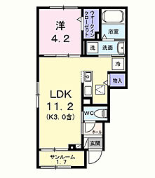 ソフィアツー 1LDKの間取図画像