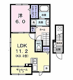 ソフィアツー 1LDKの間取図画像