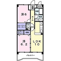ボーフェンドゥリー 2LDKの間取図画像