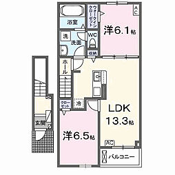 イースト・ワン 2LDKの間取図画像