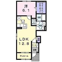 リヴァーサ鶴川 1LDKの間取図画像