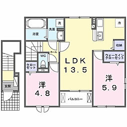 フォックス ゲート S 2LDKの間取図画像