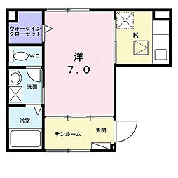 サンシャイン ヴィラ 1Kの間取図画像