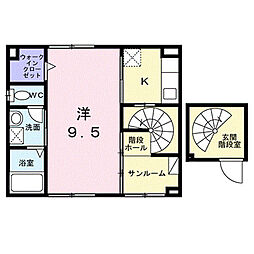 サンシャイン ヴィラ 1Kの間取図画像