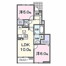 CAMELLiA(カメリア)1 2LDKの間取図画像