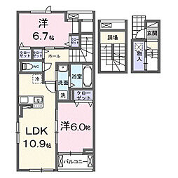 ヒカワヒルズ 2LDKの間取図画像