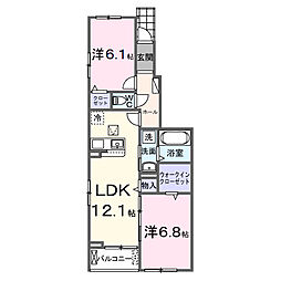パール ハイツ 2LDKの間取図画像
