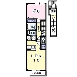 すみれB 1LDKの間取図画像