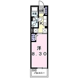 シュヴァルベルジュ 1Kの間取図画像