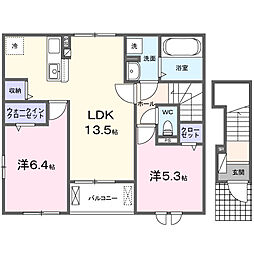 テラス623 2LDKの間取図画像