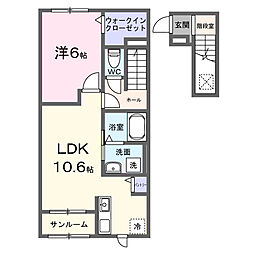 ルーチェ ヴェルデ 1LDKの間取図画像