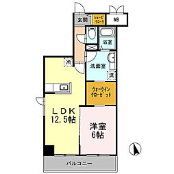 FarWisteria 1LDKの間取図画像