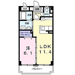桜エターナル 1LDKの間取図画像