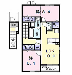 ロークァット II 2LDKの間取図画像