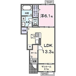 エムズ 1LDKの間取図画像
