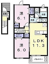 ベル・フェリシア 2LDKの間取図画像