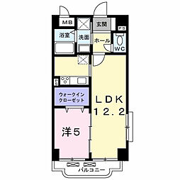 アプリコットこさか 1LDKの間取図画像
