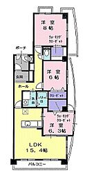パールヒルズ大森 3LDKの間取図画像