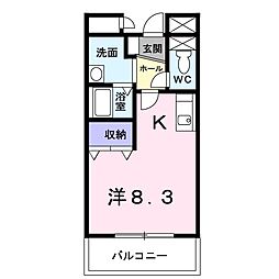 知立イーストONE 1Kの間取図画像