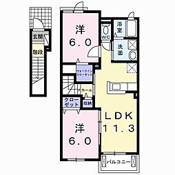 ボヌ・シャンス 2LDKの間取図画像
