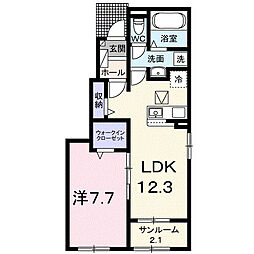 ヴィラ ノーチェ 1LDKの間取図画像
