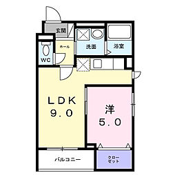ヒカルサ大阪南恩加島 1LDKの間取図画像