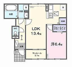 ラ マージュ西岐阜 1LDKの間取図画像