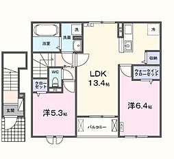 ラ マージュ西岐阜 2LDKの間取図画像