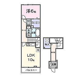 ルミエ ソレイユ 1LDKの間取図画像