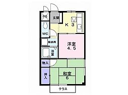 コスモハイツ 2Kの間取図画像