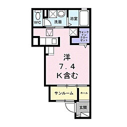 エルノア ワンルームの間取図画像