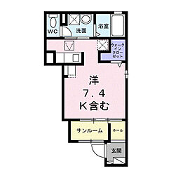 エルノア ワンルームの間取図画像
