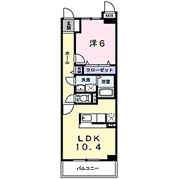 フローラムレーン 1LDKの間取図画像