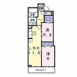 巽西3丁目アパート(028556001) 2LDKの間取図画像