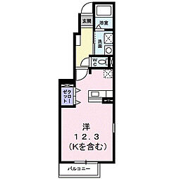 エレガンス・K ワンルームの間取図画像
