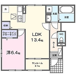 エンドレス II 1LDKの間取図画像