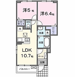エトワールA 2LDKの間取図画像