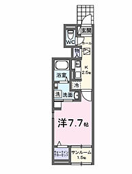 西条町御薗宇アパート A 1Kの間取図画像